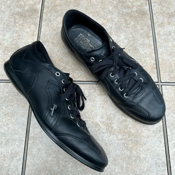 Salvatore Ferragamo Men's Low Cut Leather Sneaker Shoes